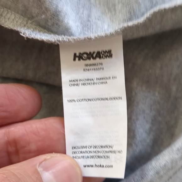 Hoka Topo Logo Gpx SS Short Sleeve T Shirt Large Gray - Picture 6 of 9